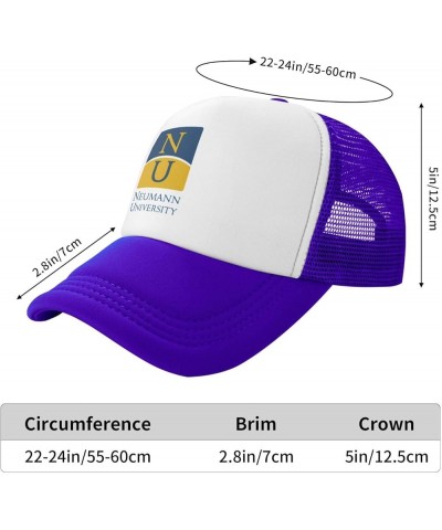 Neumann University Trucker Hats for Both Men and Women - Mesh Baseball Snapback Hats Purple $13.89 Baseball Caps