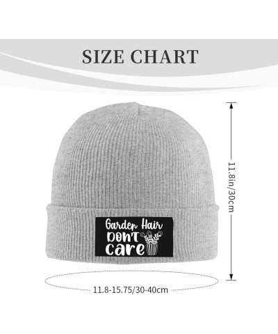 Garden Hair Don't Care Warm Daily Skull Cap,Gift for Men Women Winter Knit Hat Gray $13.30 Skullies & Beanies