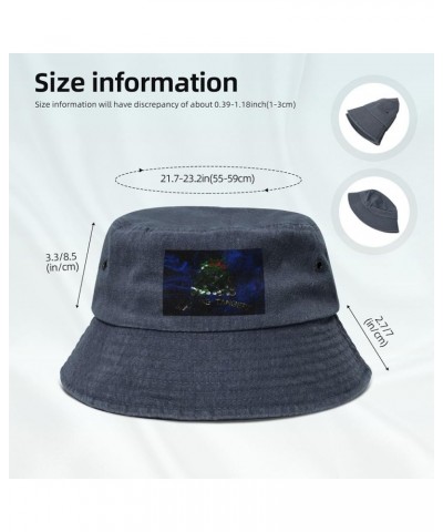 Smoke Flag of Alabama Reverse Bucket Hat for Women Men Summer Travel Sun Hat Outdoor Cap Funny Bucket Hats Navy Blue $9.98 Bu...