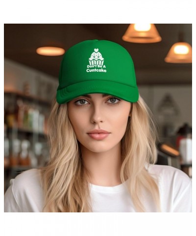 Don't Be A Cuntcake Cute Cupcake Funny Trucker Hat Adjustable Mesh Baseball Cap Adult Men Women Green $10.58 Baseball Caps