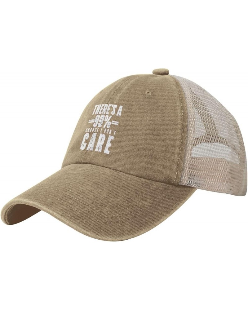 Vintage Mesh Cap There's A 99% Chance I Don't Care Baseball Cap Adjustable Dad Hat Cowboy Trucker Hat,Black Natural $11.38 Ba...