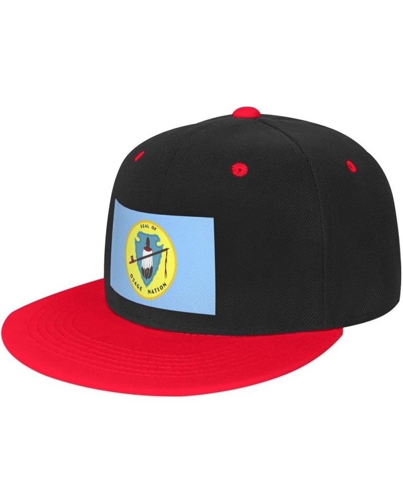 Flag of The Osage Nation Baseball Cap for Men Women Snapback Hat Adjustable Flat Bill Hats Red $11.37 Baseball Caps