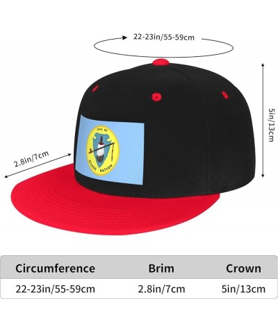 Flag of The Osage Nation Baseball Cap for Men Women Snapback Hat Adjustable Flat Bill Hats Red $11.37 Baseball Caps