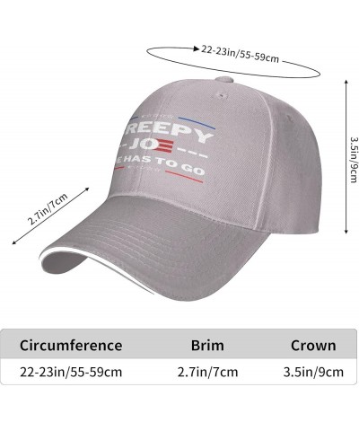 Fuck Anti Joe Biden Creepy Joe Has to Go Hat Black Unisex Trucker Baseball Cap Gray $10.33 Baseball Caps