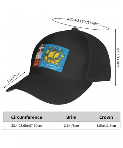 Flag of Saint-Pierre and Miquelon Baseball Cap Men's and Women's Baseball Hat Adjustable Casual Outdoor Breathable Caps Truck...