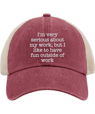 I'm Very SERIOUS ADOUT My Work BUT I Like to Have Fun Outside of Work Golf hat Womens Cap AllBlack Womens Sun hat Wine Red02 ...