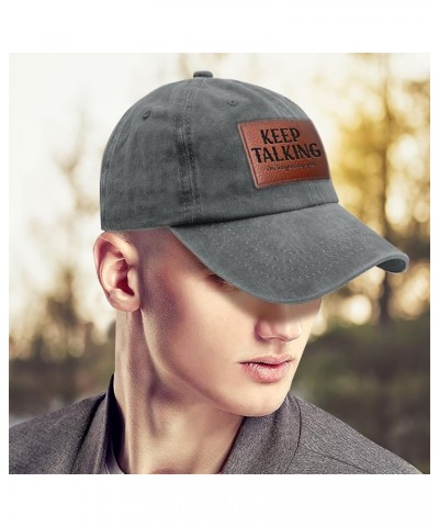 Keep Talking I'm Diagnosing You Cowboy Hat Trendy Hiking Hat Gifts for Dad Who Like Engraved, Baseball Hat Suitable Light Gre...