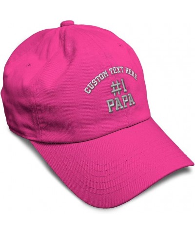 Custom Soft Baseball Cap Number 1 Papa Embroidery Dad Daddy Twill Cotton Dad Dad Hats for Men & Women Hot Pink Personalized T...