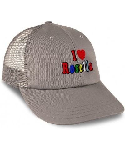 Custom Trucker Hat Baseball Cap I Love Rosella Birds Bird Cotton Nature Dad Hats for Men & Women Grey Design Only $18.59 Base...