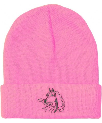 Beanies for Men Western Arabian Horse C Horses Cattle Winter Hats for Women Acrylic Skull Cap 1 Size Soft Pink Design Only $1...