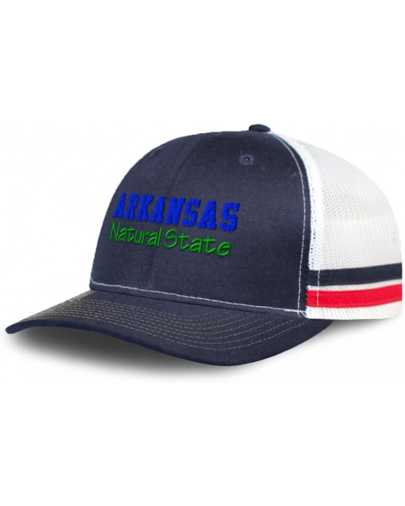 Trucker Hat Baseball Cap Arkansas Natural State Cotton Dad Hats for Men & Women Navy White Stripes $17.10 Baseball Caps