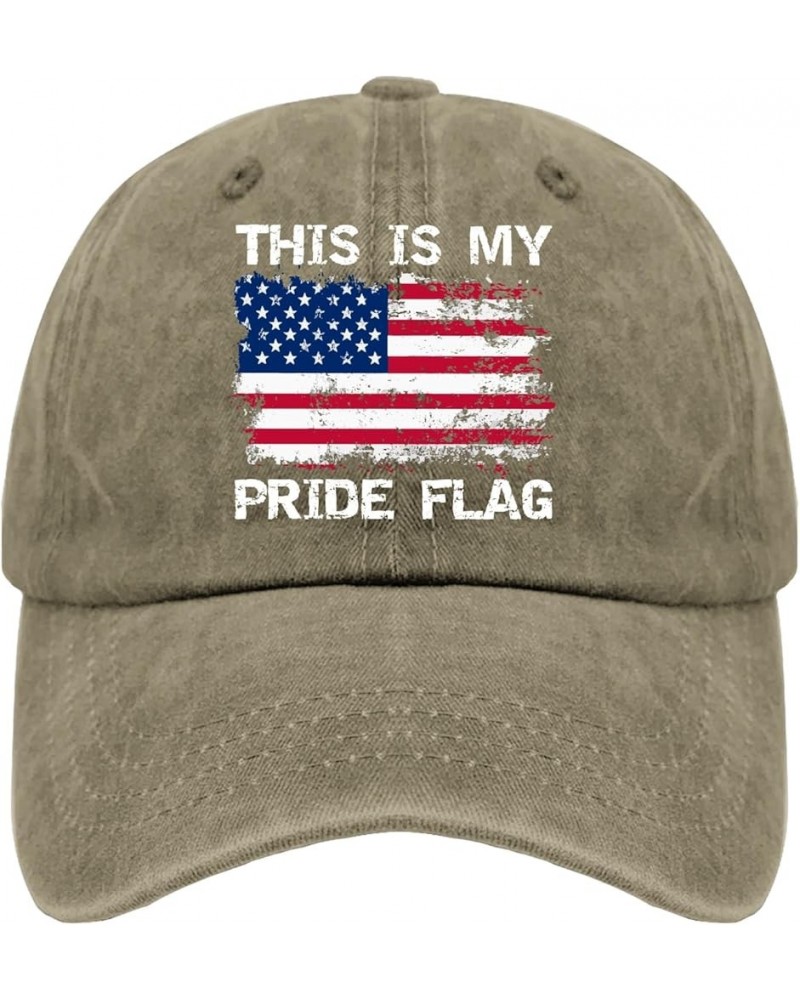 This is My Pride Flag Sun Hat Funny Golf Hat Pigment Black Dad Hat Gifts for Girlfriends Baseball Hats Pigment Khaki $12.87 B...