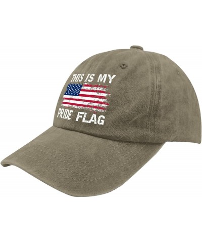 This is My Pride Flag Sun Hat Funny Golf Hat Pigment Black Dad Hat Gifts for Girlfriends Baseball Hats Pigment Khaki $12.87 B...