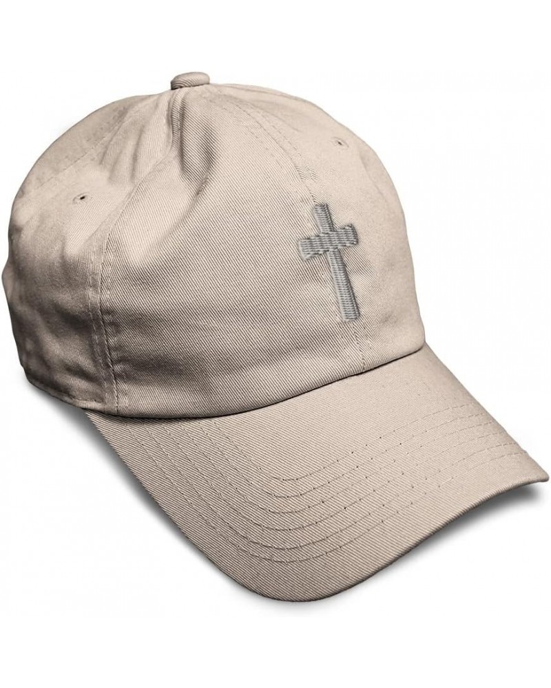 Custom Soft Baseball Cap Cone Cross White Embroidery God Twill Cotton Dad Hats for Men & Women Stone Design Only $16.23 Baseb...