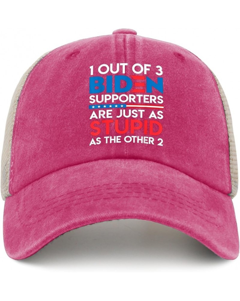 1 Out of 3 Biden Supporters are Just As Stupid As The Other Hats for Men Trucket Vintage Trucker Mens Black Mens Pink $10.31 ...