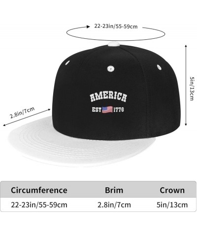 America Est 1776 Patriotic 4th of July Trucker Hat Men Baseball Cap Women Dad Hat Sun Hat Ponytail Hat White White $6.61 Base...