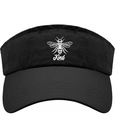 Be Kind with bee Caps Sun Visor for Adult Sun Visor Hat Trendy Beach Cap Allblack $12.09 Visors