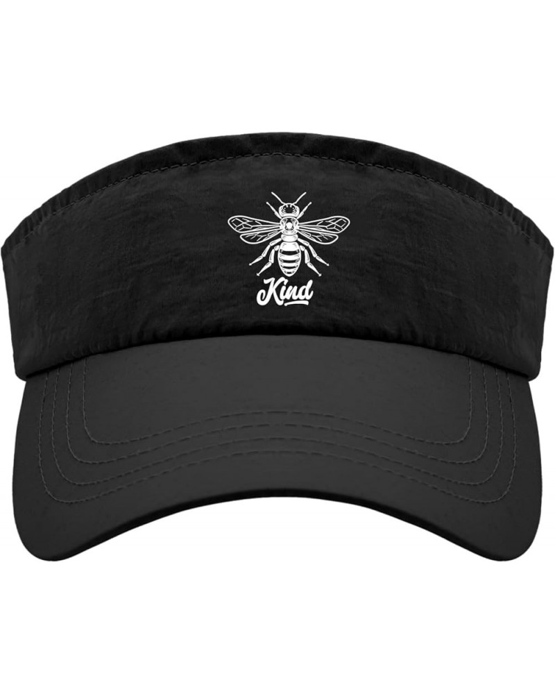 Be Kind with bee Caps Sun Visor for Adult Sun Visor Hat Trendy Beach Cap Allblack $12.09 Visors