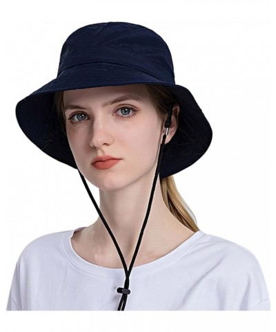 Mens and Womens Summer Leisure Outdoor Mountaineering Jungle Sun Big Brim Fishermans Hat Sun Hat Hat Black Summer C-navy $15....