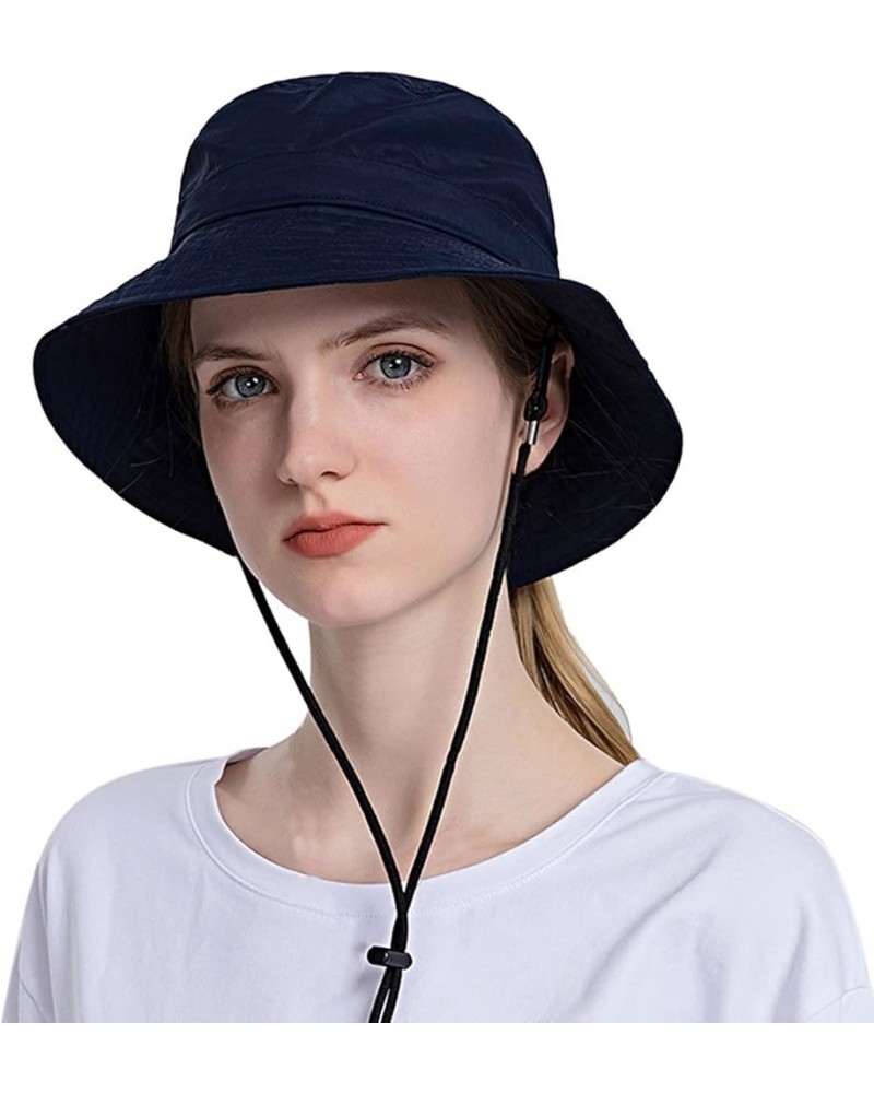 Mens and Womens Summer Leisure Outdoor Mountaineering Jungle Sun Big Brim Fishermans Hat Sun Hat Hat Black Summer C-navy $15....