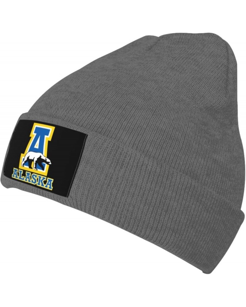 University of Alaska Fairbanks Logo Stretch Knit Hat for Men Women Winter Warm Cap Deep Heather $7.63 Skullies & Beanies