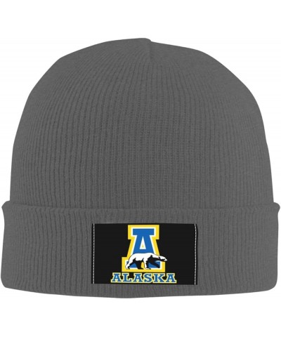 University of Alaska Fairbanks Logo Stretch Knit Hat for Men Women Winter Warm Cap Deep Heather $7.63 Skullies & Beanies