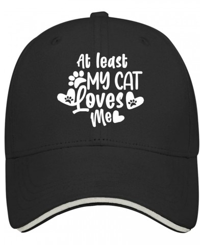 Baseball Caps at Least My Cat Loves Me Trucker Hat for Men Graphic Denim Snapbacks for Gift Black $9.67 Baseball Caps