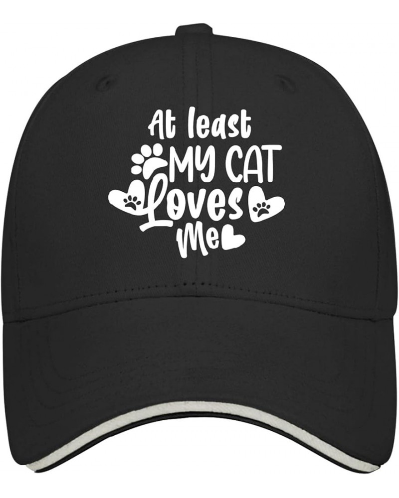 Baseball Caps at Least My Cat Loves Me Trucker Hat for Men Graphic Denim Snapbacks for Gift Black $9.67 Baseball Caps