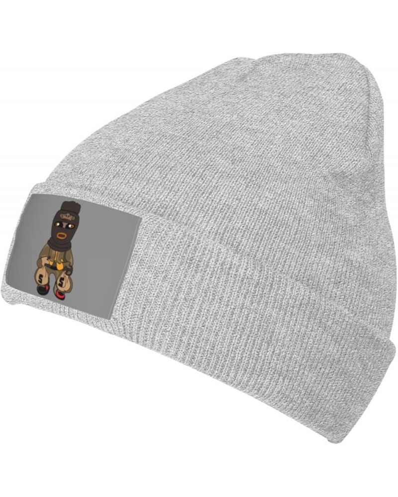 Thieves Steal Money Beanie Hat for Men Women Hats Skull Cap Warm Cozy Knitted Caps Gray $10.83 Skullies & Beanies