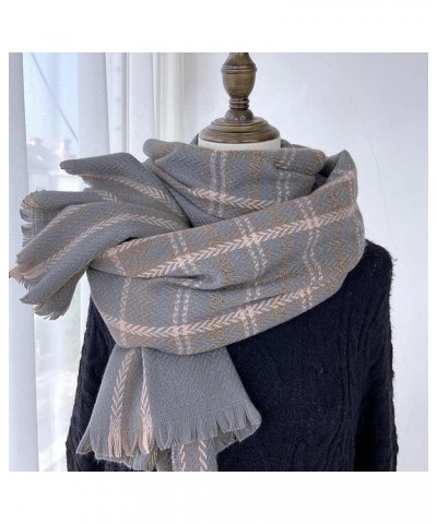 Women Fall Winter Scarf Classic Scarf Warm Soft Large Blanket Wrap Shawl Scarves Olive Scarf Grey $11.99 Scarves