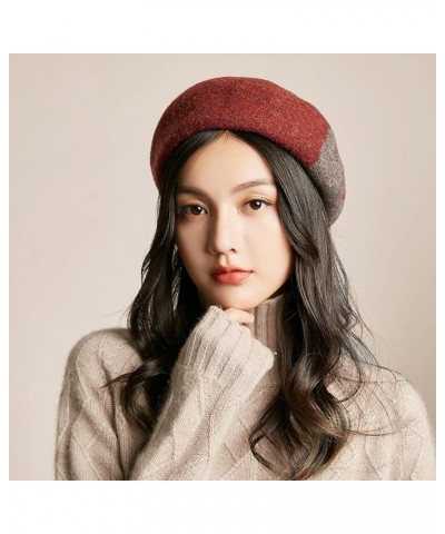 Beret for Women Girls French Artist Warm Wool Winter Beanie Hats Vintage Plain Berets Cap Khaki $16.52 Berets