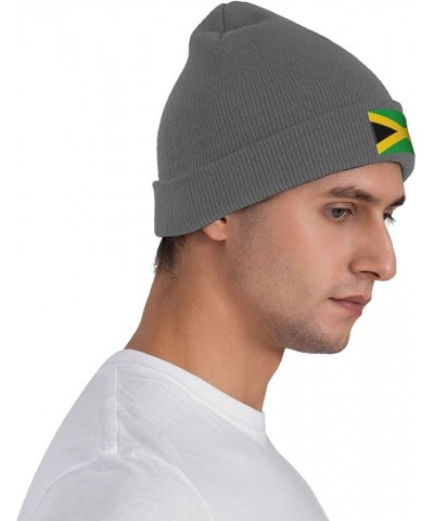 Black Warm Knit Hat Jamaica Flag Pattern Soft Good Elasticity Suitable for Daily and Outdoor Sports Deep Heather $11.62 Skull...