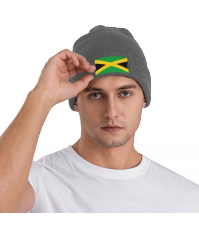 Black Warm Knit Hat Jamaica Flag Pattern Soft Good Elasticity Suitable for Daily and Outdoor Sports Deep Heather $11.62 Skull...