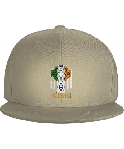 Celtic Cross Irish American Pride Flag Denim Hats Cowboy Knit hat Fisherman's hat Baseball Caps Natural $18.03 Baseball Caps