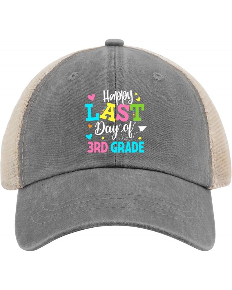 3rd Grade Teacher Graduation Last Day of School Hat for Womens Baseball Cap Stylish Washed Dad Hats Gray02 $9.89 Baseball Caps