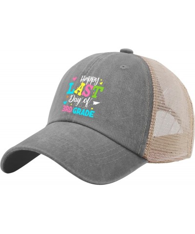 3rd Grade Teacher Graduation Last Day of School Hat for Womens Baseball Cap Stylish Washed Dad Hats Gray02 $9.89 Baseball Caps