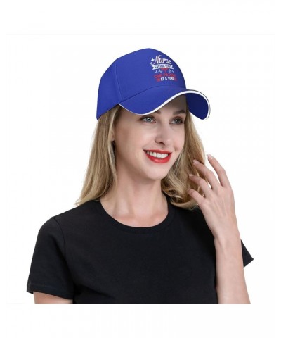 Nurse Saving Lives One Patient at A Time Baseball Cap Sandwich Brim Hats for Men Women Adjustable Caps Blue $11.48 Baseball Caps