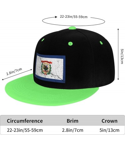 Flag of West Virginia Texture Effect Snapback Hat for Men Women Baseball Cap Trucker Flat Bill Hats Dad Caps Green $12.12 Bas...