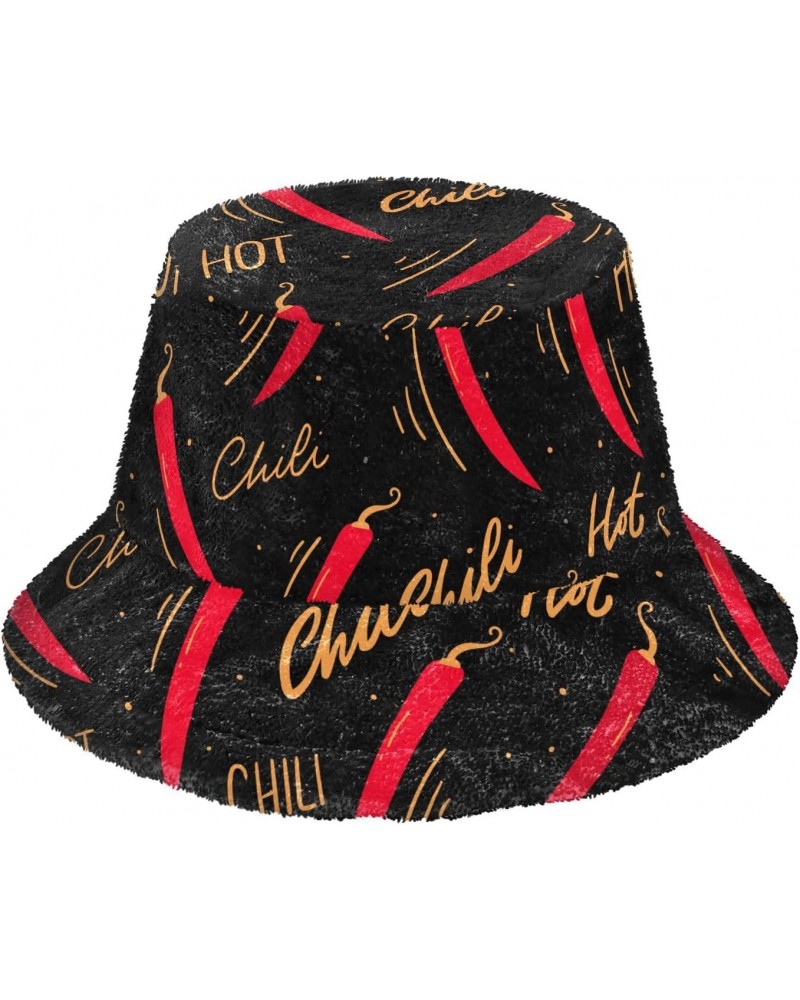 Chili Peppers Unisex Bucket Hat for Women Men Summer Sun Beach Fishing Cap with UV Protection Outdoor Cap for Hunting Camp Be...