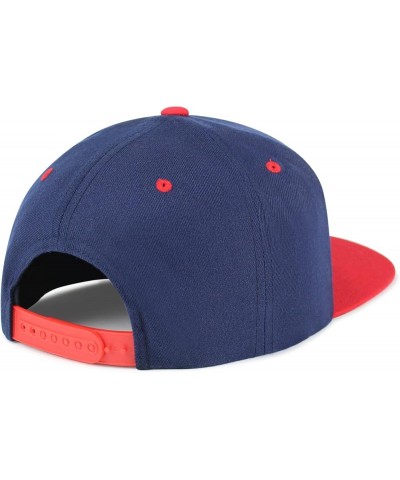 Sloth Embroidered Yupoong Flat Bill 6 Panel Snapback Hat Animal Tree Navy/Red $14.99 Baseball Caps