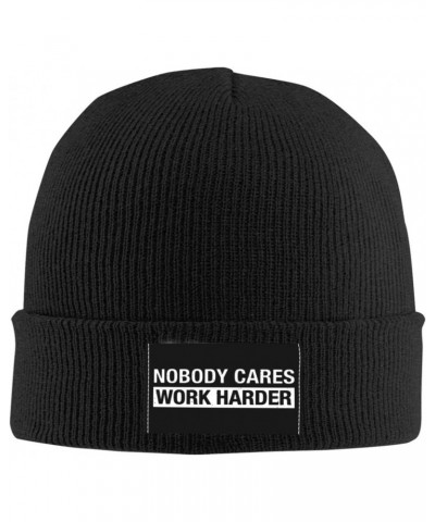 Nobody Cares Work Harder Quotes Mens Winter Beanie Hats Warm Knit Hats Skull Cap Winter Hat for Women Black $9.04 Skullies & ...