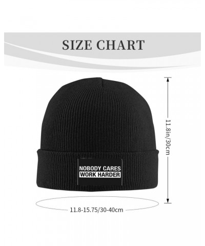 Nobody Cares Work Harder Quotes Mens Winter Beanie Hats Warm Knit Hats Skull Cap Winter Hat for Women Black $9.04 Skullies & ...