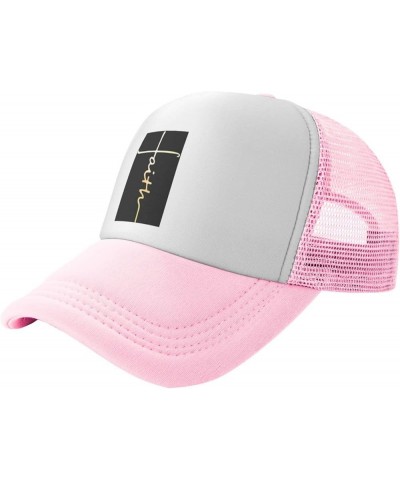 Faith Cross, Christian, Jesus Trucker hat Men Baseball Cap Black Hats Sun Dad Hat Women Cowboy hat Pink $10.14 Baseball Caps