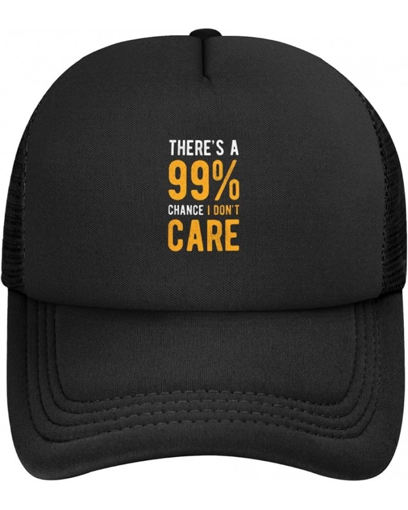 99% Chance I Don't Care Hat Adult Mesh Baseball Cap Trucker Sun Visor Outdoor Sports Cap for Men Women Black $11.04 Baseball ...