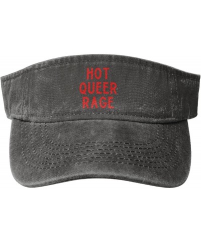 Hot Queer Rage Sport Sun Visor Hats Cotton Ball Caps Empty Top Baseball Sun Cap for Men Women,Black Deep Heather $11.79 Visors