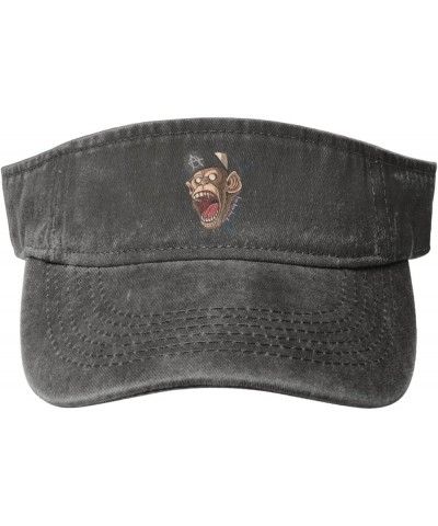 Screaming Monkeys Sun Visor Hats for Women Men Sun Hat Cotton Golf Hat Vintage Baseball Cap Deep Heather $13.30 Visors