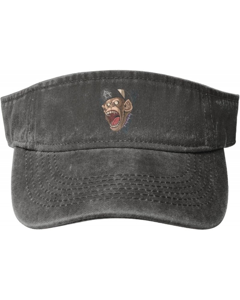 Screaming Monkeys Sun Visor Hats for Women Men Sun Hat Cotton Golf Hat Vintage Baseball Cap Deep Heather $13.30 Visors