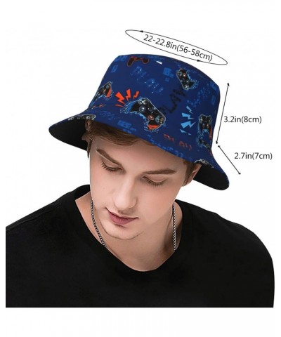 Game Controller Gaming Gamer Art with Joysticks Bucket Hat Fisherman Cap for Women Men, Casual Travel Beach Sun Hats for Summ...