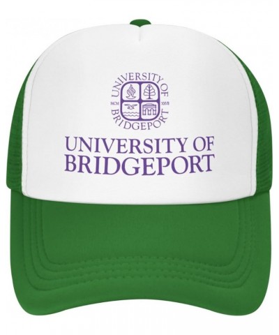 University of Bridgeport Logo Trucker Hats for Both Men and Women - Mesh Baseball Snapback Hats Green $20.21 Baseball Caps