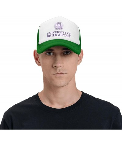 University of Bridgeport Logo Trucker Hats for Both Men and Women - Mesh Baseball Snapback Hats Green $20.21 Baseball Caps